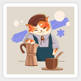 Barista Cat - Stephan Sticker